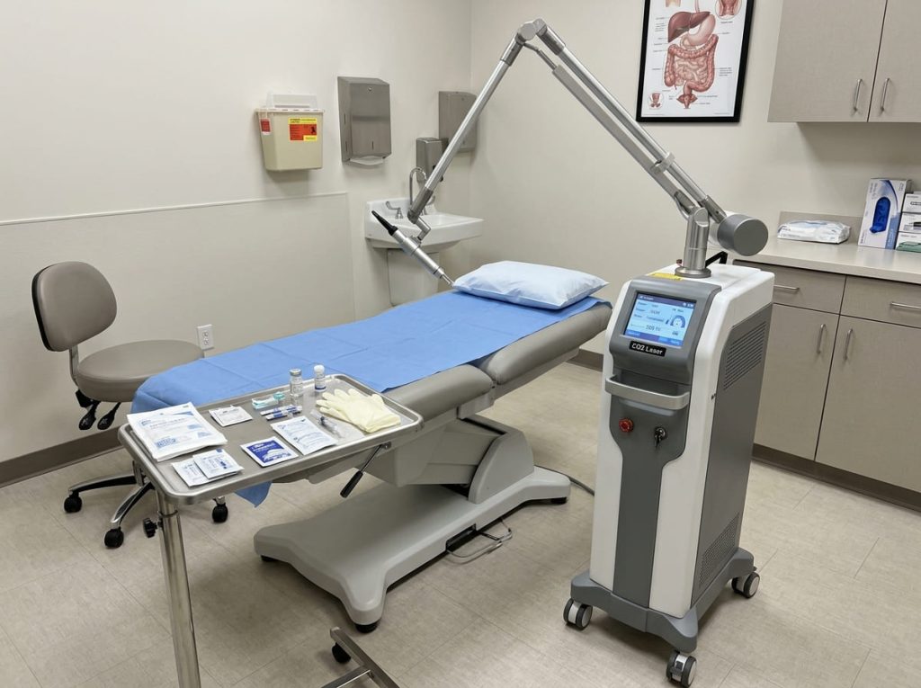 Plicoma Anal 3 Equipamento de laser CO2 remoção minimamente invasiva de plicoma anal em consultório, em São Paulo