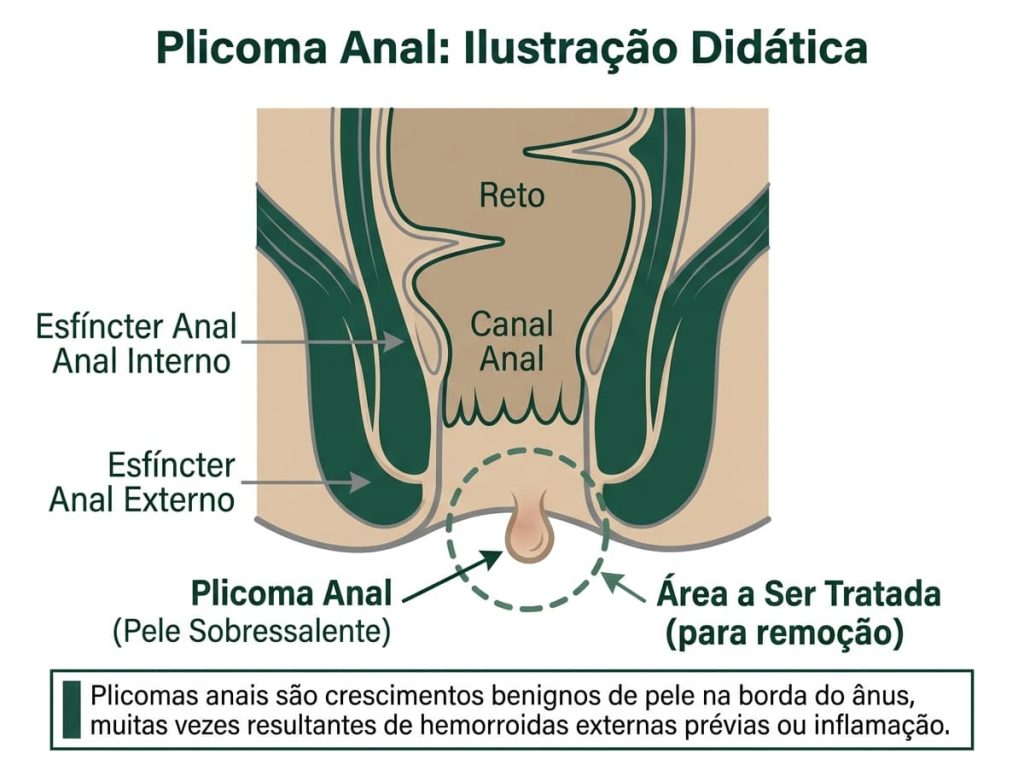 Cirurgia a Laser para Plicoma Anal 2 foto de plicoma perianal ilustração