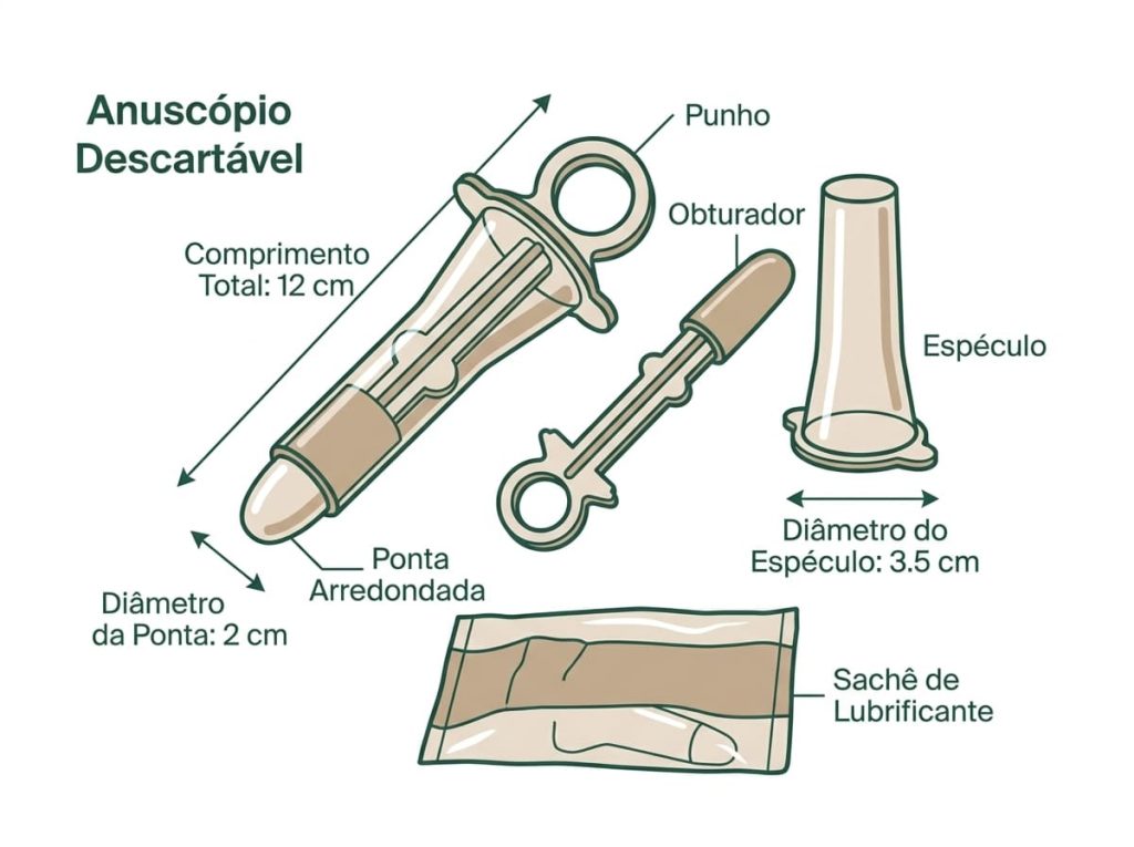 Anuscópio — instrumento utilizado no exame de anuscopia Dra. Andrea Pecci, proctologista em São Paulo